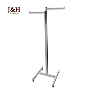 Clothes Store 2 Way Metal Bag Rack Hanging Clothes Display Racks Stand Retail Clothing Rack