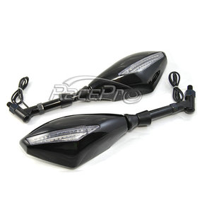 RACEPRO-espejo lateral para motocicleta, piezas personalizadas, Universal, LED integrado, para <span class=keywords><strong>Motocross</strong></span>, con luz de señal de giro, para <span class=keywords><strong>Kawasaki</strong></span> Ninja 250 <span class=keywords><strong>300</strong></span> - Product Image 3