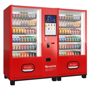 Glazen Front Koude Dranken Snack Automaat Met Muntautomaat