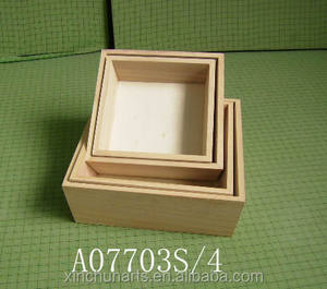 small wooden opening box without lid