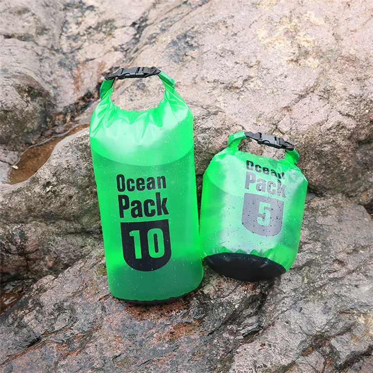 Waterproof dry Bag - ocean pack - 10L / 20L Sizes - Transparent So You Can See Your Gear - Keep Your Stuff Safe and Secure