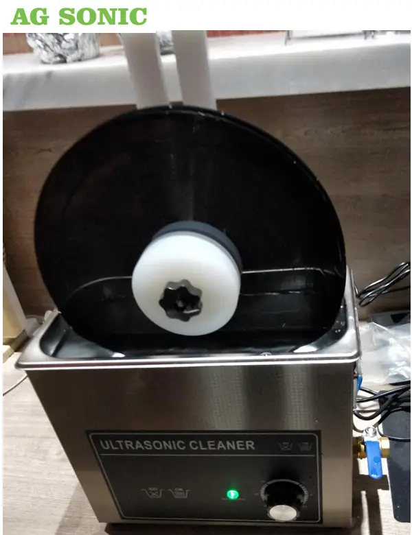 Limpador ultrassônico de gravação de vinil, limpador de aço inoxidável benchtop 6.5 litre 40khz lp, gravação de vinil, limpador ultrassônico