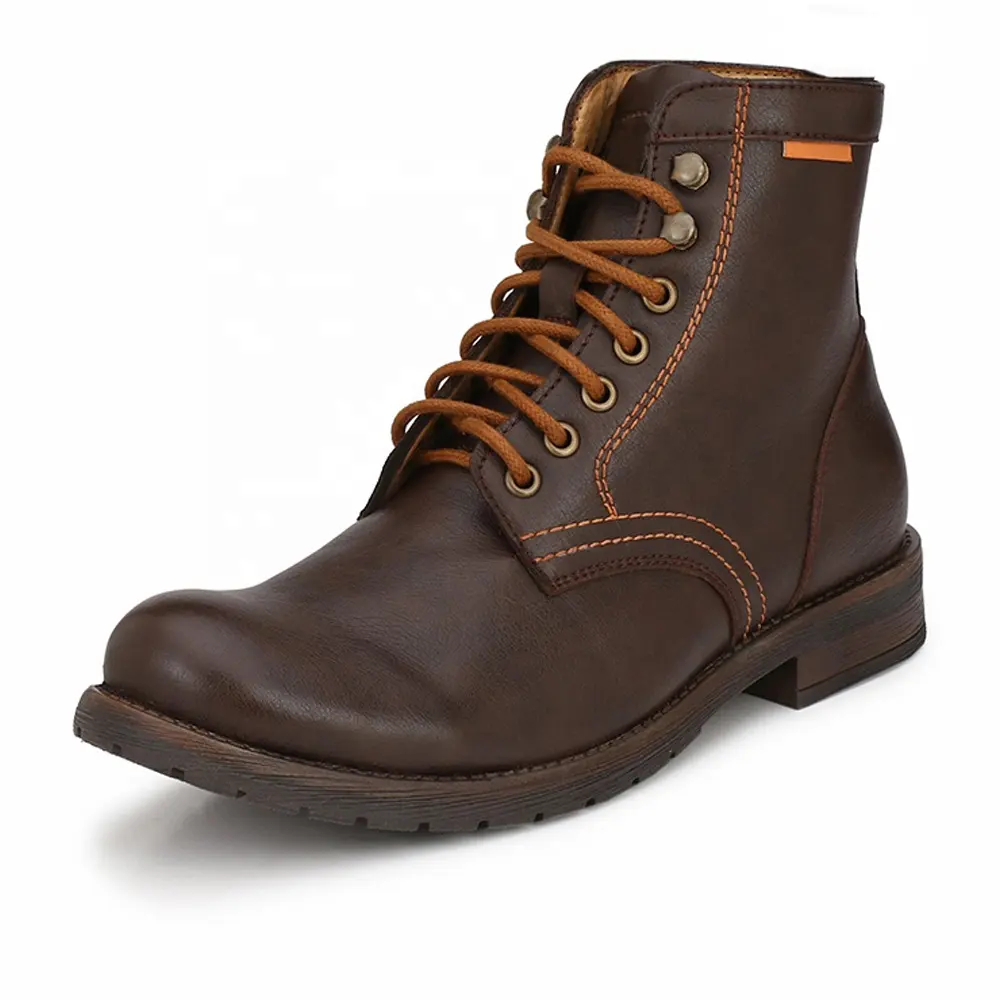 Newest High Quality Men Lace-up Style Leather Boots anti-slip outsole ankle boot