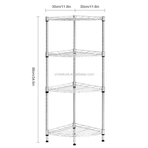 High quality chrome plating steel storage rack for 3 tier bathroom and kitchen rack