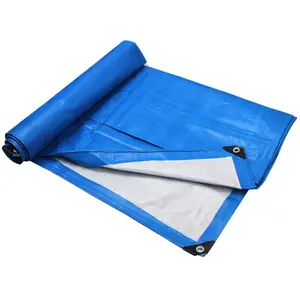 中国工厂热销pe篷布塑料片材大拉伸透气防水篷布蓝色篷布卷