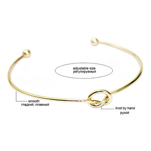 Proposal Gifts Forever Love Knot <strong>Infinity</strong> Bangle <strong>Bracelets</strong> <strong>Gold</strong> Wire Knot Open Cuff Bangles Bridesmaid <strong>Bracelets</strong> - Product Image 3