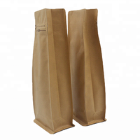 Doy pack fermeture éclair fenêtre transparente front brun kraft papier sac