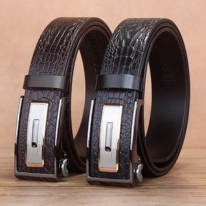 <span class=keywords><strong>Ceinture</strong></span> en <span class=keywords><strong>cuir</strong></span> pour hommes, boucle automatique pour jeunes, pantalons Crocodile - Product Image 6