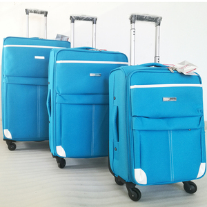 Polyester Soft Fabric 3 Piece Travel Trolley Bag Set <strong>Grey</strong> Lightweight Spinner <strong>Suitcase</strong> - Product Image 1