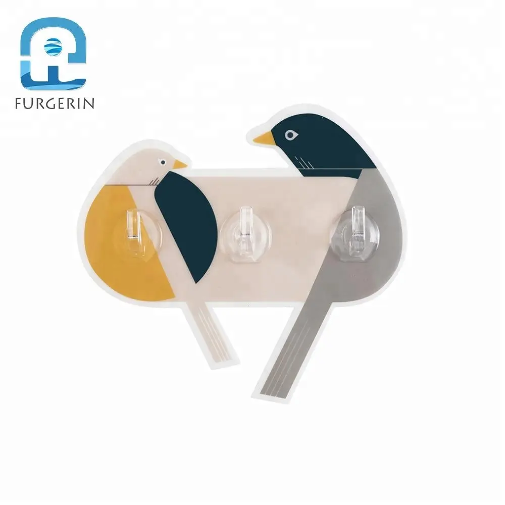 Giá Bán Buôn Bird Shape Quần Áo Móc Áo Nhựa Cửa Dính Hooks Và Loop Tape Cho Phòng Tắm