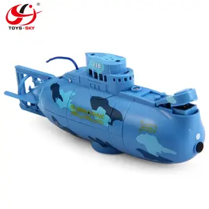 Hot Sale 3CH Remote Control Mainan Dengan USB Kabel Biru Kuning Anak Anak Mainan Hadiah Mini RC Submarine