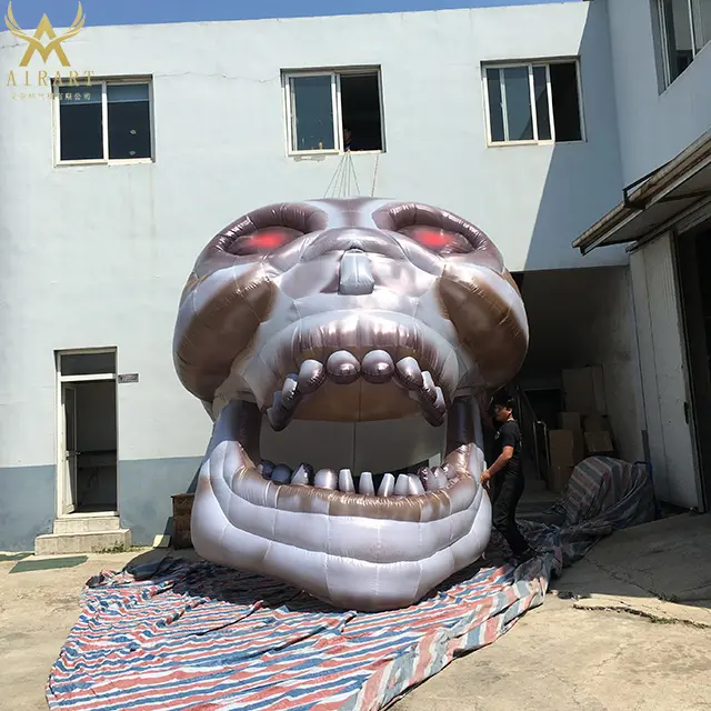 Halloween Event Inflatable Skeleton Customized Giant Skull with light