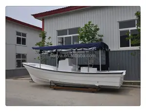 Liya 7.6m outboard motors 90HP fiberglass used fishing panga boats