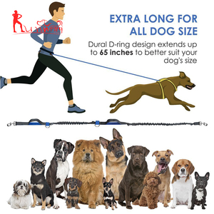 Premium manos libres running plomo doble amortiguadores auxiliares con cinturón, entrenamiento, bolsa manos Libres conjunto correa de perro para caminar senderismo - Product Image 5