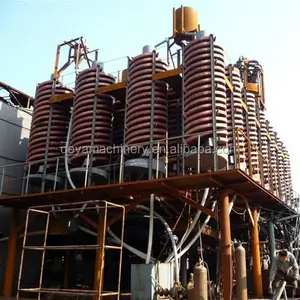 广泛使用重心法螺旋溜槽集中器黄金，铬、锡选矿厂