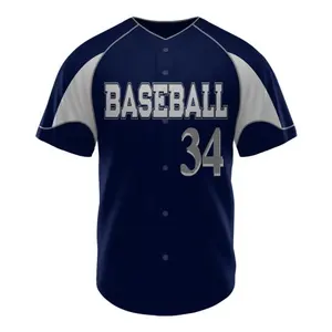 कारखाने OEM बेसबॉल टी शर्ट कस्टम डिजाइन अपनी खुद की बेसबॉल में सबसे ऊपर उच्च बनाने की क्रिया बेसबॉल जर्सी