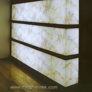 Tấm Đá Mờ Faux Alabaster Bề Mặt Rắn Để Trang Trí Nội Thất Đá Nhân Tạo