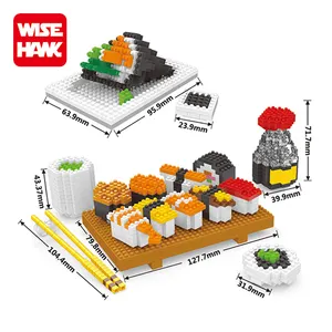 Wisehawk新しいマイクロビルディングブロックおもちゃ寿司食品モデルおもちゃミニブロック卸売用