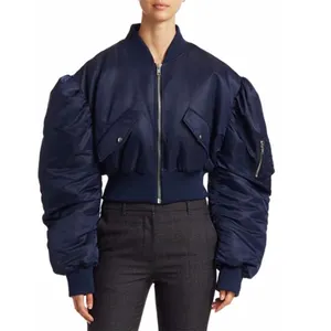 OEM Design Spring Autumn Women's Plus Size Sports Jackets Customized 100% Polyester Bomber Jackets For Women