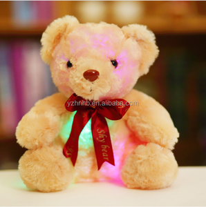 25cm peluche orso giocattolo con luce colorata LED orso <span class=keywords><strong>seduto</strong></span> con cravatta rossa giocattoli per bambini per bambini regalo di - Product Image 3