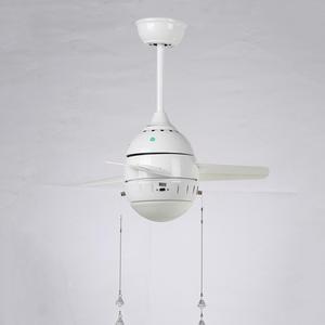 Ventilateur de plafond moderne et simple à 3 pales avec lumière, lampe électrique blanche avec interrupteur à chaîne pour chambre à coucher et chambre d'enfant - Product Image 1