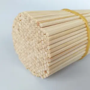 100% 100 Buah/Kantong Bambu Alami Bulat Tongkat Barbekyu Sekali Pakai untuk Bbq