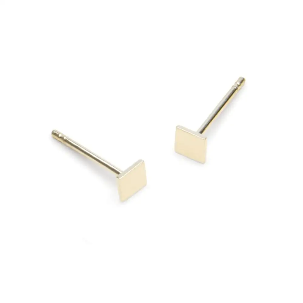 Gemnel 925 silver small clear gold jewelry mini square sweet stud 2024 earrings