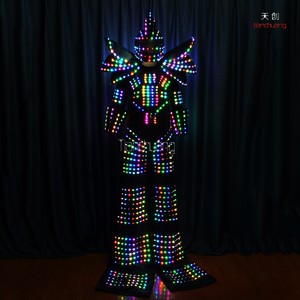 LED de alta calidad traje de salto zancos led robot traje, universoul zancudos circo traje - Product Image 1