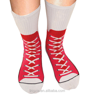 Calcetín fabricantes de algodón tonto zapatilla de Deporte Calcetines con estampado de a granel venta al por mayor novedad calcetines con impresión de zapato - Product Image 3