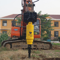 Accesorios de taladro de tierra hidráulico para retroexcavadora o Grúa, máquina perforadora de suelo de arcilla con componente de motor central
