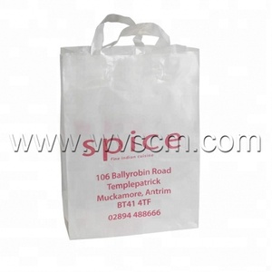 Personalizado asa de lazo bolsas de compras bolsas de regalo de plástico para el supermercado para <span class=keywords><strong>la</strong></span> marca de las tiendas - Product Image 5