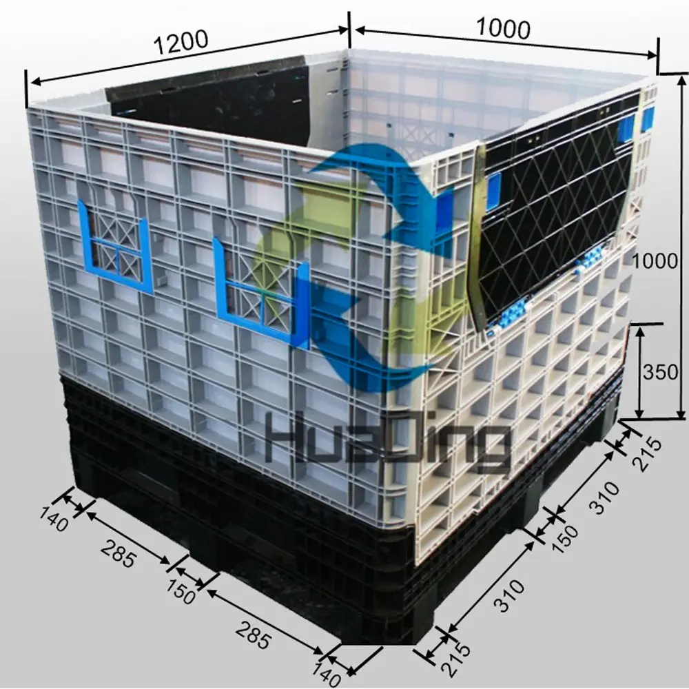 Grote Non Hout Opvouwbare Magazijn Vouwen Pallet Doos Kan Opslag Plastic Inklapbare Box Voor Euro Sales