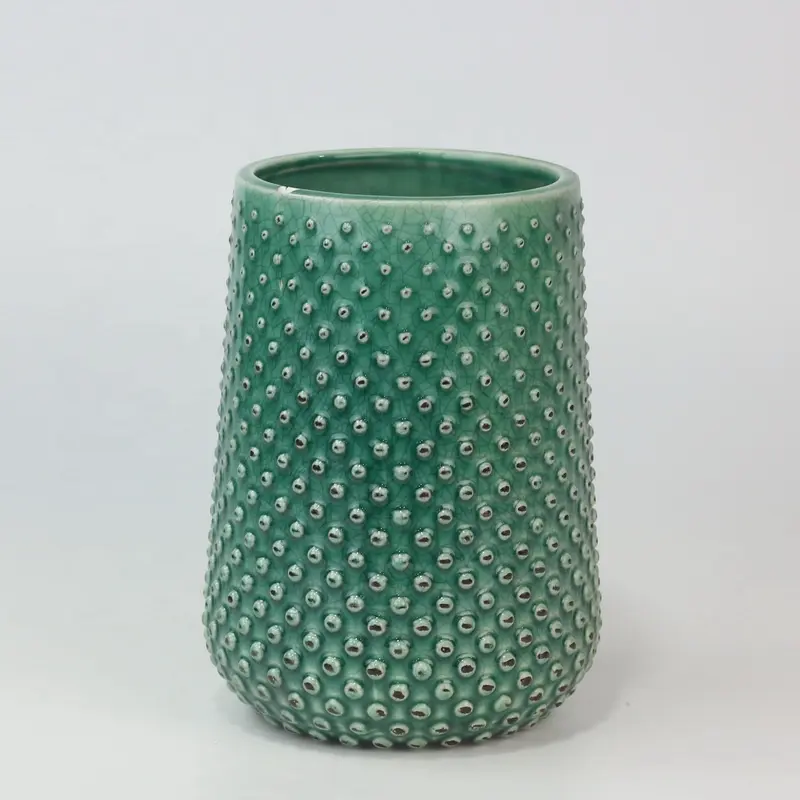 Wholesale tabletop green porcelain decorative plant pots indoor