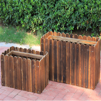 Jardinières en bois très résistantes pour la décoration de jardin, pot à fleurs en bois utilisé avec des fleurs/plantes vertes, sol moderne, NOIR, MARRON
