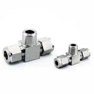 Quick coupler ZG1/4-OD 6 male thread hard tube stainless steel 304 three way T type Terminal fittings