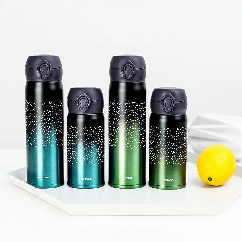 Starry Star & Sky — Thermos en acier inoxydable 304, bouteille d'eau avec couvercle et tasse à rebond