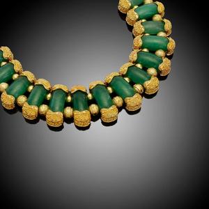 <span class=keywords><strong>Gioielli</strong></span> alla Moda, Collana Placcata Oro 24k Stile Dubai, Set di <span class=keywords><strong>Gioielli</strong></span> con Corallo Verde Naturale - Product Image 2
