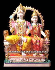 หินอ่อนทำด้วยมือพระเจ้า Ram & Sita Darbar ประติมากรรม - Product Image 1