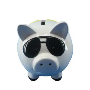 Pig Shape Ceramic Coin Box Piggy Money Bank