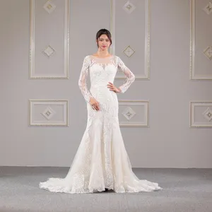 Robe de mariée sirène avec traîne détachable, luxueuse tenue de mariage, perles lourde, WT378