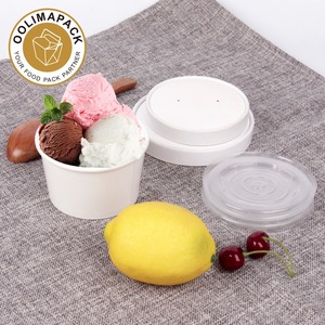 Jetable papier soupe tasses avec couvercle de papier, tasse de crème glacée, Coppe gelato, - Product Image 5