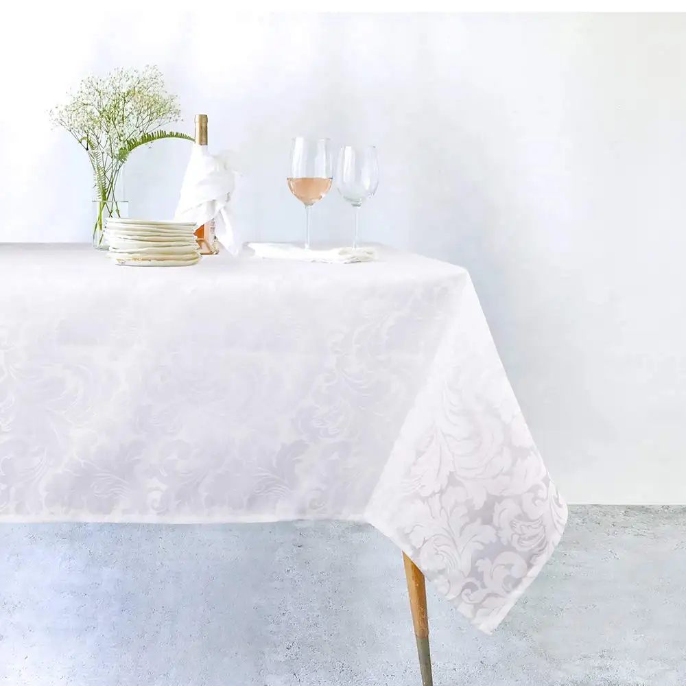 Table Tablecloth Wholesale Elegant 100% Polyester Jacquard Damask Tablecloth Wedding Table Cloths For Home Outdoor