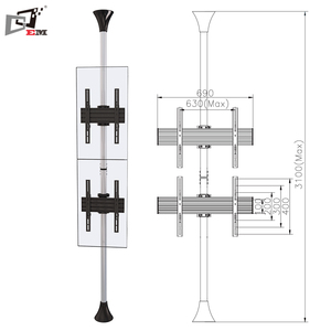 New LCD <strong>TV</strong> Pole <strong>Mounting</strong> Swivel Universal <strong>TV</strong> <strong>Stand</strong> for 32 to 65 Inch - Product Image 3