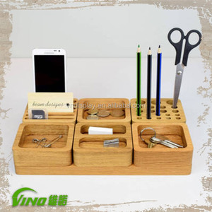 Portable Wood Accessories Cellphone Display Furniture Stand, Unique Desktop Wooden Pen <b>Holder</b>, <b>Stationery</b> organizer - Product Image 3