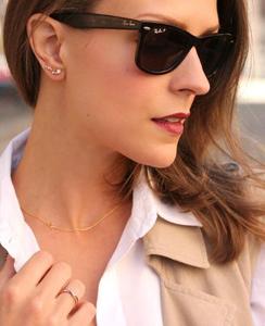 Stainless Steel Minimalistic Jewelry Personalized Bridesmaid Gifts Gold <strong>Sideways</strong> Asymmetrical <strong>Initial</strong> <strong>Necklace</strong> - Product Image 5