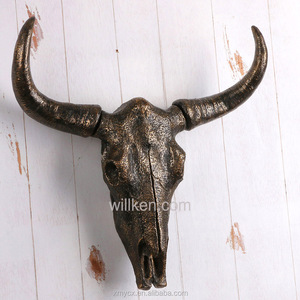Décorations murales, statues <span class=keywords><strong>de</strong></span> tête d'animal, polyrésine, squelette <span class=keywords><strong>de</strong></span> <span class=keywords><strong>taureau</strong></span> - Product Image 4
