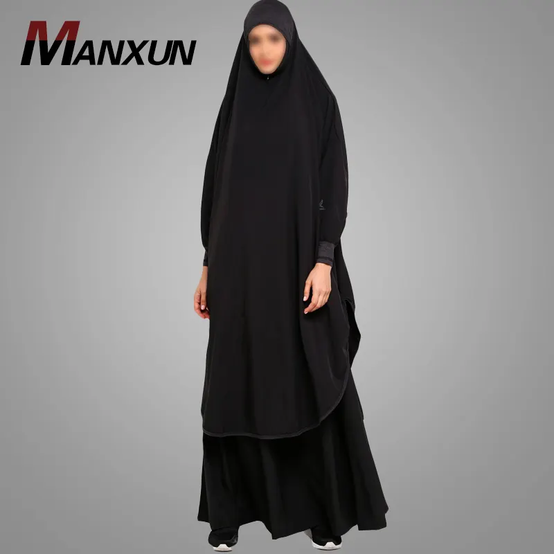 Neueste Pakistan Burka Designs Bild Zwei Stück Anzug Long Hijab Black Muslim Dubai Abaya Kleid Islamische Kleidung Eid Kleidung