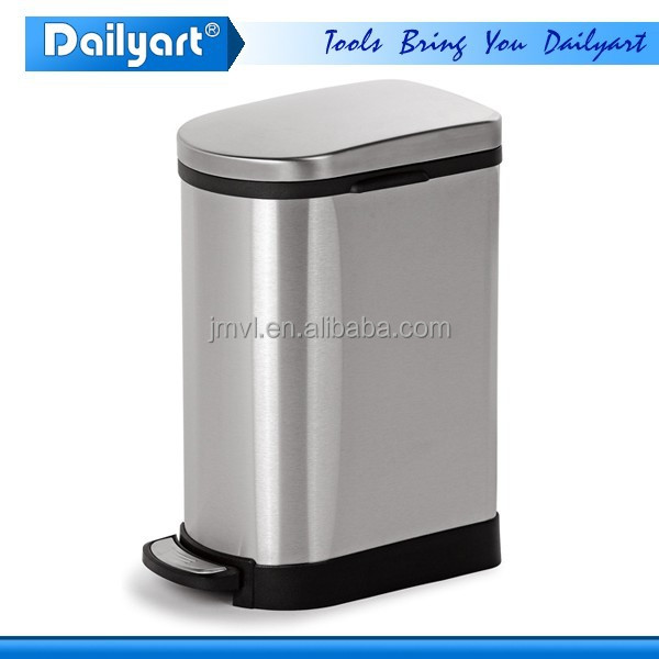 Nouveau Design 10L Carré En Acier Inoxydable Poubelle À Pédale