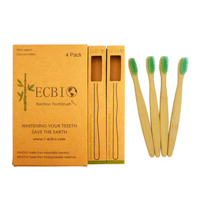 Sikat Gigi Bambu Ramah Lingkungan 100% Biodegradable Dengan Bulu Sikat Arang, Sikat Gigi Bambu Grosir Label Pribadi Warna Hitam - Product Image 5