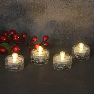 Home Decoration Battery Operated Waterproof set of 4 Flameless Led Candle Tealight Mini submersible Tea Light